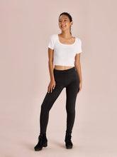 Load image into Gallery viewer, Go Colors Black Velour Ultra Warm Leggings
