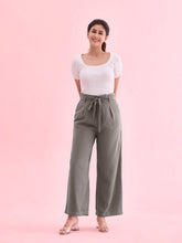 Load image into Gallery viewer, Go Colors Ebony Grey Viscose Poly Stretch Smart Fit Pant
