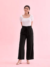 Load image into Gallery viewer, Go Colors Black Viscose Poly Stretch Smart Fit Pant
