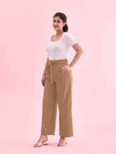 Load image into Gallery viewer, Go Colors Beige Viscose Poly Stretch Smart Fit Pant
