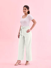 Load image into Gallery viewer, Go Colors Cream Viscose Poly Stretch Smart Fit Pant
