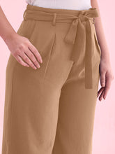 Load image into Gallery viewer, Go Colors Beige Viscose Poly Stretch Smart Fit Pant
