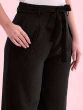 Load image into Gallery viewer, Go Colors Black Viscose Poly Stretch Smart Fit Pant
