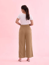 Load image into Gallery viewer, Go Colors Beige Viscose Poly Stretch Smart Fit Pant
