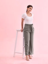 Load image into Gallery viewer, Go Colors Ebony Grey Viscose Poly Stretch Smart Fit Pant
