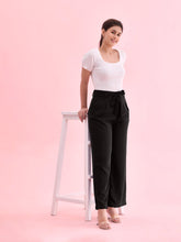 Load image into Gallery viewer, Go Colors Black Viscose Poly Stretch Smart Fit Pant

