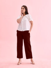 Load image into Gallery viewer, Go Colors Bright Maroon Roma Ponte Wide Pants

