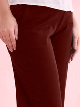Load image into Gallery viewer, Go Colors Bright Maroon Roma Ponte Wide Pants
