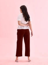 Load image into Gallery viewer, Go Colors Bright Maroon Roma Ponte Wide Pants
