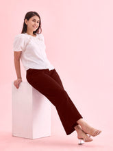 Load image into Gallery viewer, Go Colors Bright Maroon Roma Ponte Wide Pants
