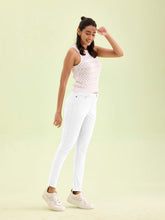 Load image into Gallery viewer, Go Colors White Cotton Polyester Warm Super Stretch Jeggings
