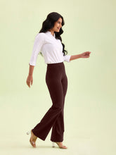 Load image into Gallery viewer, Go Colors Dark Wine Cotton Stretch Flared Pant
