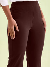 Load image into Gallery viewer, Go Colors Dark Wine Cotton Stretch Flared Pant
