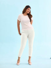 Load image into Gallery viewer, Go Colors Cream Poly Stretch Suede Tregging
