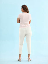 Load image into Gallery viewer, Go Colors Cream Poly Stretch Suede Tregging
