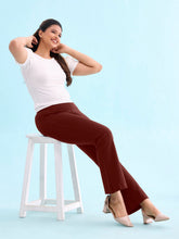 Load image into Gallery viewer, Go Colors Bright Maroon Roma Ponte Flared Pant
