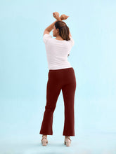 Load image into Gallery viewer, Go Colors Bright Maroon Roma Ponte Flared Pant
