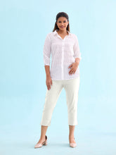 Load image into Gallery viewer, Go Colors Cream Cotton Cropped Pencil Pant
