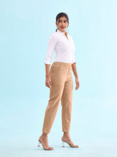 Load image into Gallery viewer, Go Colors Beige Woven Cotton Stretch Chino Pants
