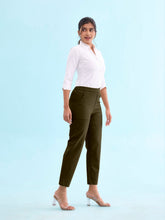 Load image into Gallery viewer, Go Colors Dark Olive Woven Cotton Stretch Chino Pants

