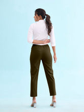 Load image into Gallery viewer, Go Colors Dark Olive Woven Cotton Stretch Chino Pants
