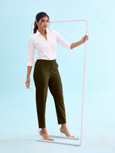 Load image into Gallery viewer, Go Colors Dark Olive Woven Cotton Stretch Chino Pants
