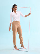 Load image into Gallery viewer, Go Colors Beige Woven Cotton Stretch Chino Pants
