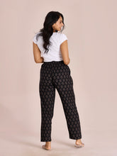 Load image into Gallery viewer, Go Colors Black Woven Viscose Printed Lounge Pants
