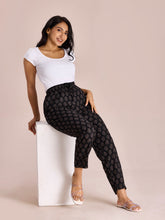 Load image into Gallery viewer, Go Colors Black Woven Viscose Printed Lounge Pants
