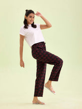 Load image into Gallery viewer, Go Colors Black Woven Viscose Printed Lounge Pants
