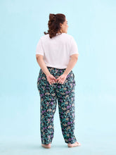 Load image into Gallery viewer, Go Colors Black Woven Viscose Printed Lounge Pants
