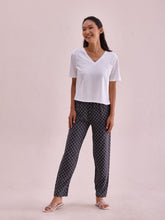 Load image into Gallery viewer, Go Colors Black Woven Viscose Printed Lounge Pants
