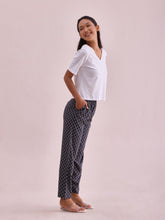 Load image into Gallery viewer, Go Colors Black Woven Viscose Printed Lounge Pants
