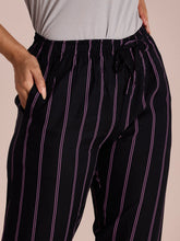 Load image into Gallery viewer, Go Colors Black Woven Viscose Printed Lounge Pants
