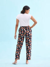 Load image into Gallery viewer, Go Colors Black Woven Viscose Printed Lounge Pants
