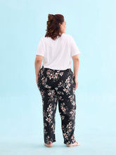 Load image into Gallery viewer, Go Colors Black Woven Viscose Printed Lounge Pants
