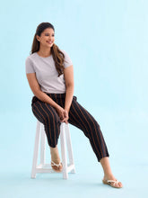 Load image into Gallery viewer, Go Colors Black Woven Viscose Printed Lounge Pants
