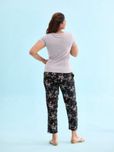 Load image into Gallery viewer, Go Colors Black Woven Viscose Printed Lounge Pants
