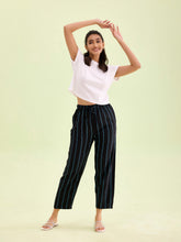 Load image into Gallery viewer, Go Colors Black Woven Viscose Printed Lounge Pants
