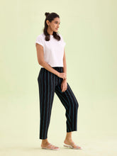 Load image into Gallery viewer, Go Colors Black Woven Viscose Printed Lounge Pants

