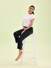 Load image into Gallery viewer, Go Colors Black Woven Viscose Printed Lounge Pants
