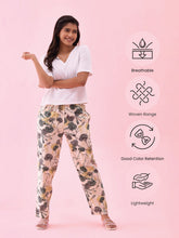 Load image into Gallery viewer, Go Colors White Woven Viscose Printed Lounge Pants
