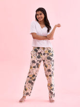 Load image into Gallery viewer, Go Colors White Woven Viscose Printed Lounge Pants
