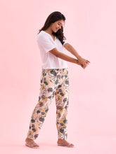 Load image into Gallery viewer, Go Colors White Woven Viscose Printed Lounge Pants
