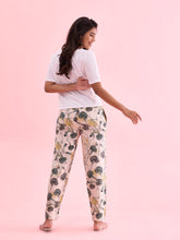 Load image into Gallery viewer, Go Colors White Woven Viscose Printed Lounge Pants
