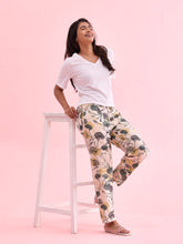 Load image into Gallery viewer, Go Colors White Woven Viscose Printed Lounge Pants
