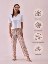 Load image into Gallery viewer, Go Colors White Woven Viscose Printed Lounge Pants
