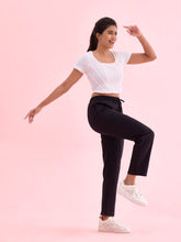 Load image into Gallery viewer, Go Colors Black Cotton Knit Lounge Pants
