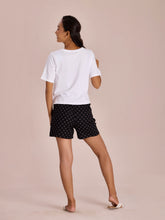 Load image into Gallery viewer, Go Colors Black Woven Viscose Printed Lounge Shorts
