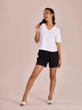 Load image into Gallery viewer, Go Colors Black Woven Viscose Printed Lounge Shorts

